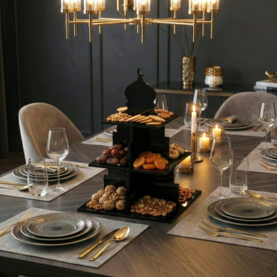 Ramadan Serving Stand – 3-Tier Acrylic Mosque Shaped Dessert & Date Holder