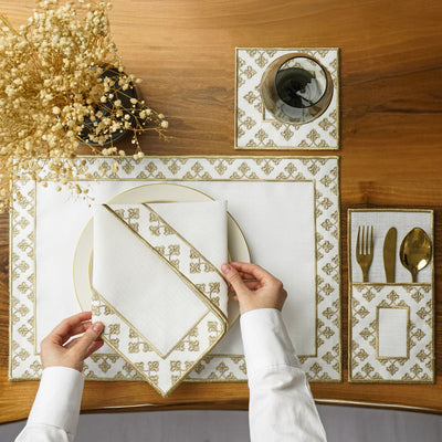 Ramadan Dining Set Noor Heritage Ornamental Border for 6 Persons 24 Piece Set