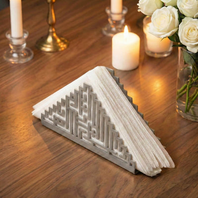 Bismillah Kufic Metal Napkin Holder – Islamic Iftar Table Decor