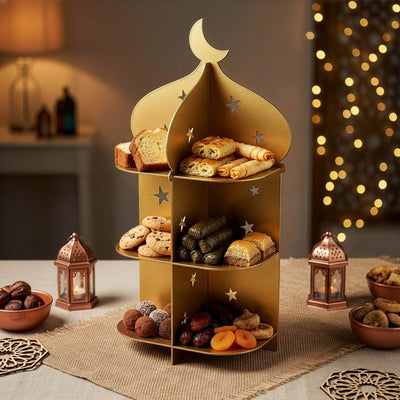 Metal Minaret Serving Stand – Ramadan Iftar Date & Sweet Tray