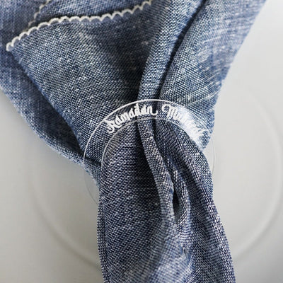 Ramadan Mubarak Circular Napkin Holder 6 Pcs - Iftar & Eid Table Decor - Islamic Wall Art Store