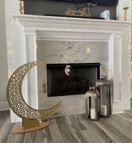 Décoration du Ramadan croissant de lune et étoile - Déco d'intérieur islamique en métal