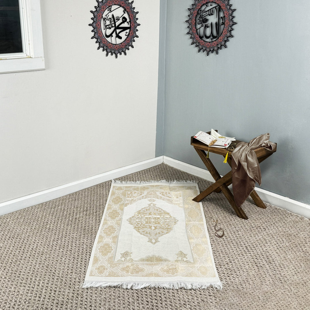 premium-cream-islamic-prayer-rug-set-with-accessories-perfect-muslim-gift-islamicwallartstore