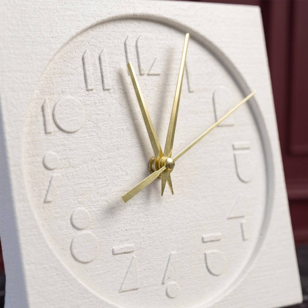 Latin Numbers Stone Desktop Clock Premium Decor