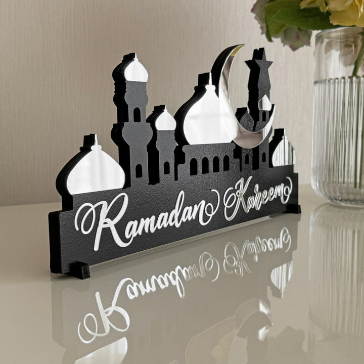 special-ramadan-decor-islamic-tabletop-art-ramadan-kareem-written-silver-colored-elegant-gift-islamicwallartstore