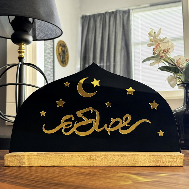 ideal-muslim-gift-ramadan-kareem-black-plexiglass-arabic-tabletop-decor-islamicwallartstore