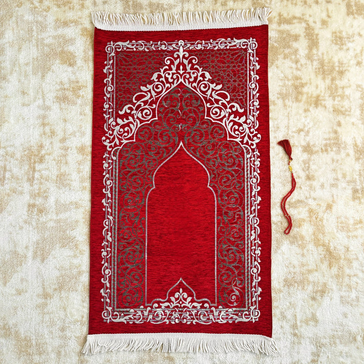 lightweight-red-travel-prayer-mat-for-muslims-sejadah-rug-prayer-beads-accessories-set-islamicwallartstore
