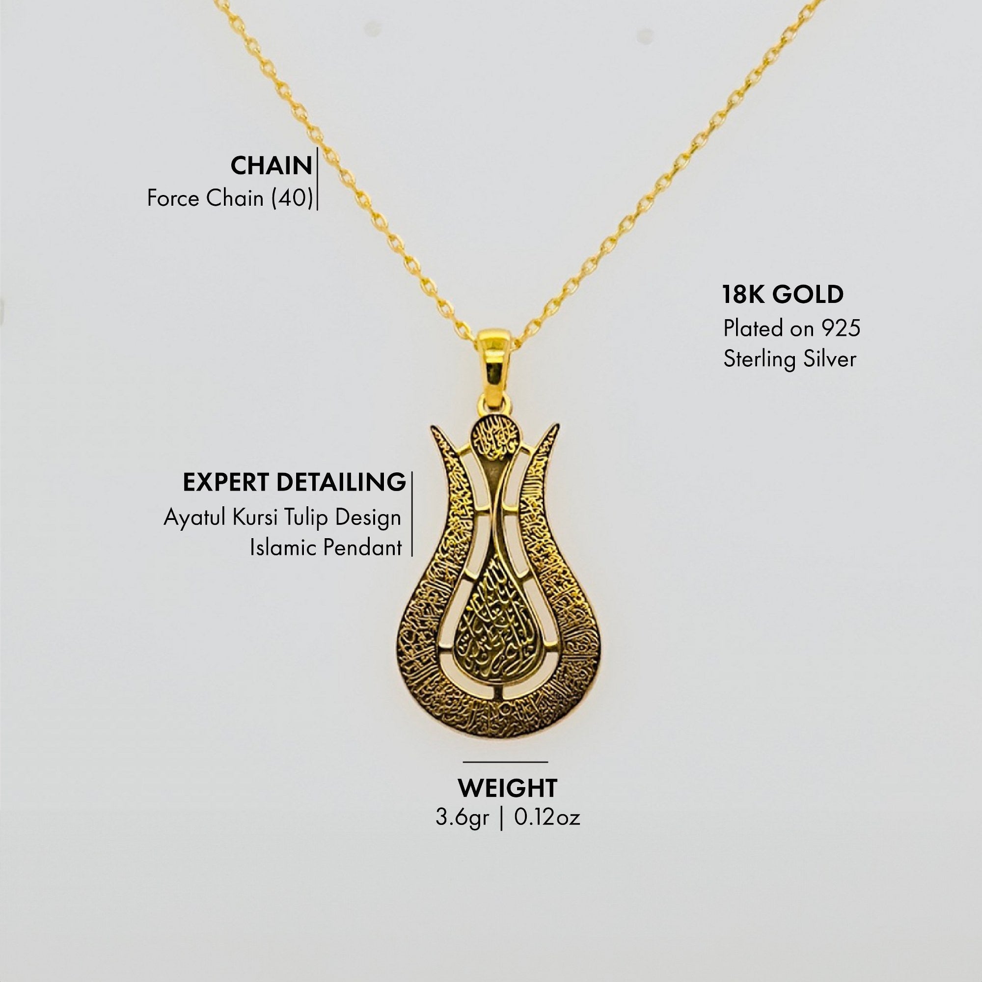 Ayatul Kursi Tulip Muslim Jewelry
