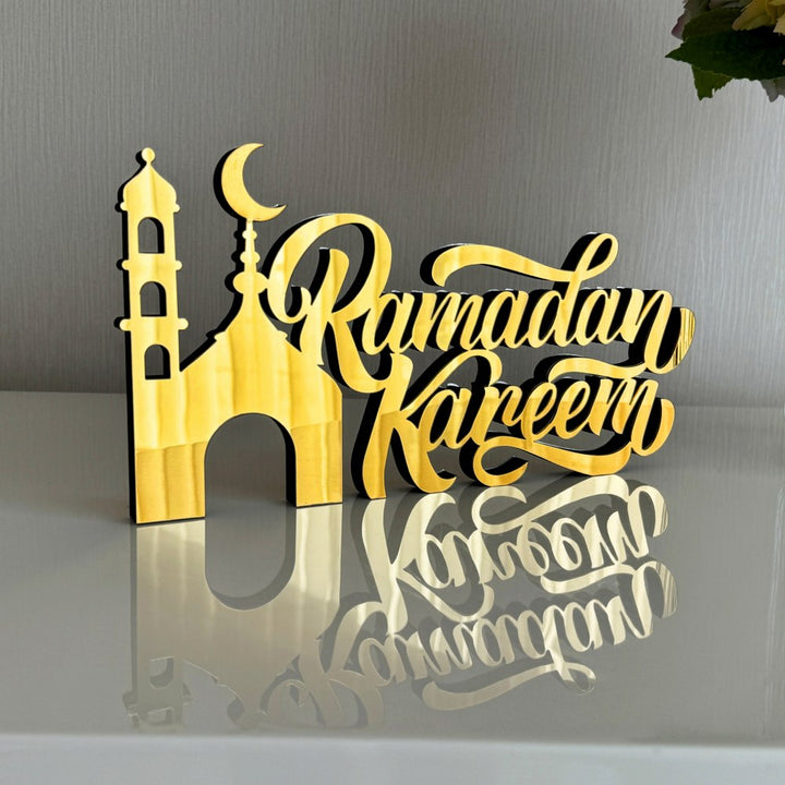 ramadan-kareem-islamic-tabletop-decor-in-english-with-minaret-gold-colored-elegant-design-islamicwallartstore