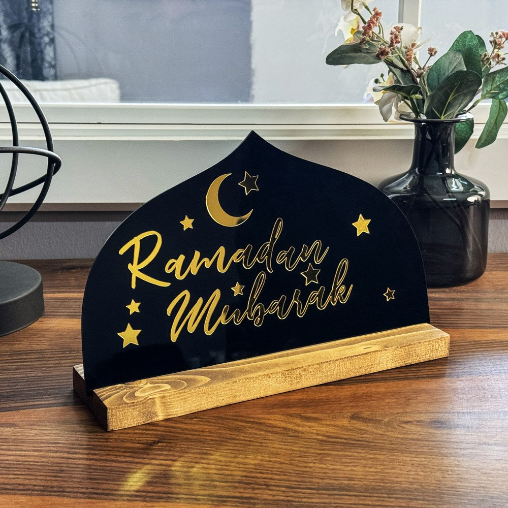 ramadan-mubarak-latin-tabletop-decor-black-painted-plexiglass-handmade-islamicwallartstore
