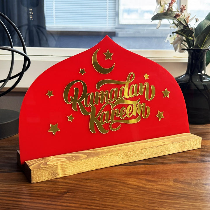 ramadan-kareem-latin-tabletop-decor-red-painted-plexiglass-unique-gift-islamicwallartstore