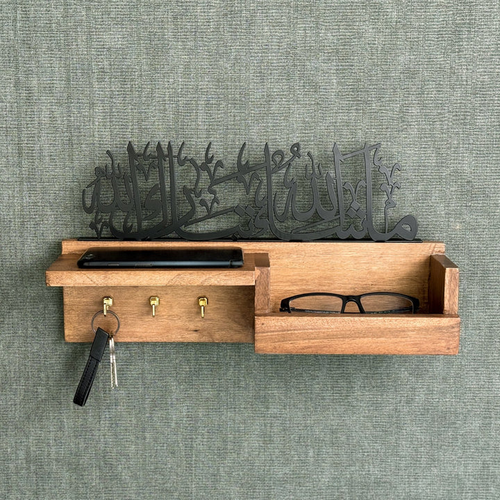 wooden-mail-and-key-holder-mashallah-tabarakallah-arabic-calligraphy-wall-mounted-key-holder-muslim-home-decor-islamicwallartstore