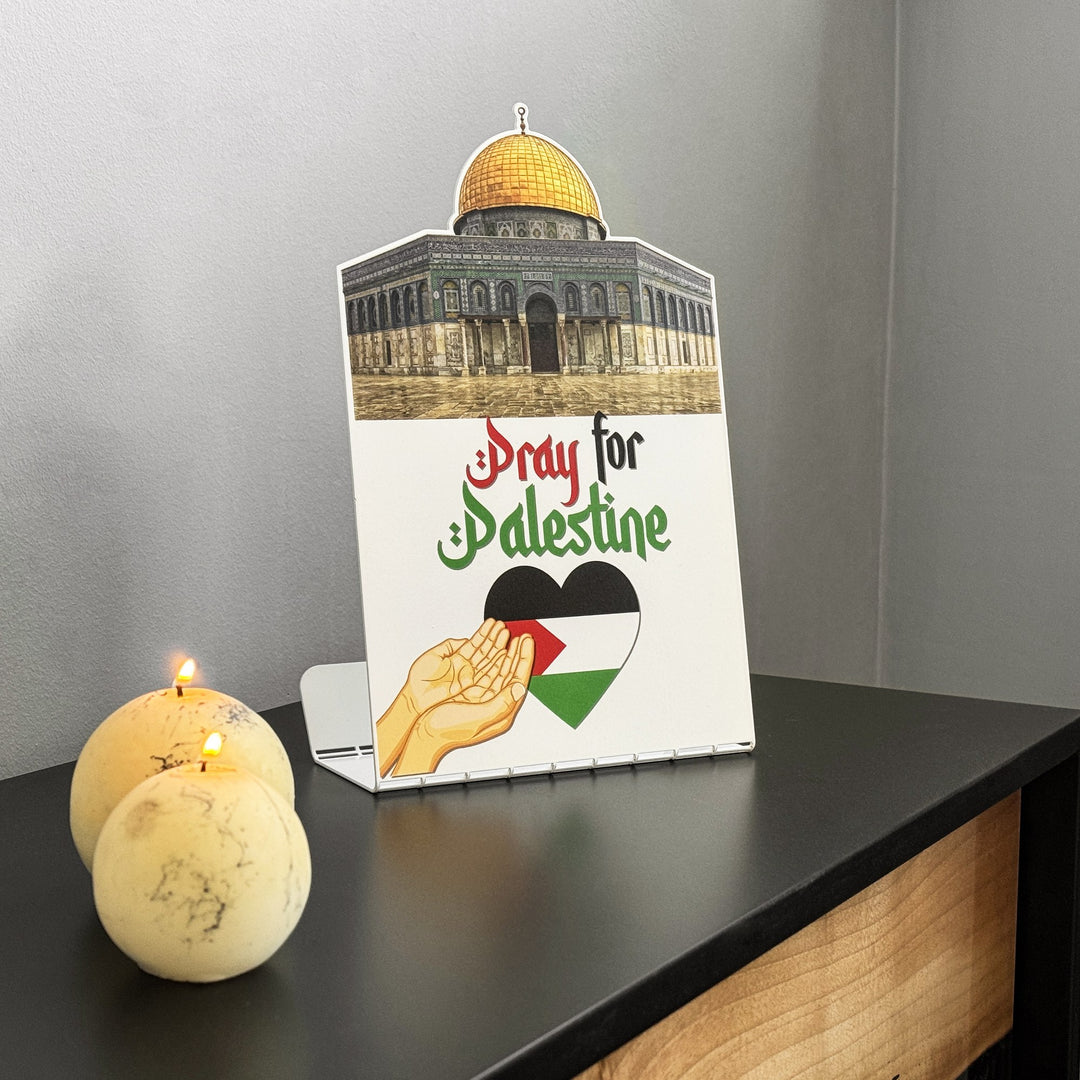 palestine-flag-white-painted-metal-table-top-al-aqsa-mosque-artistic-representation-of-hope-and-unity-islamicwallartstore