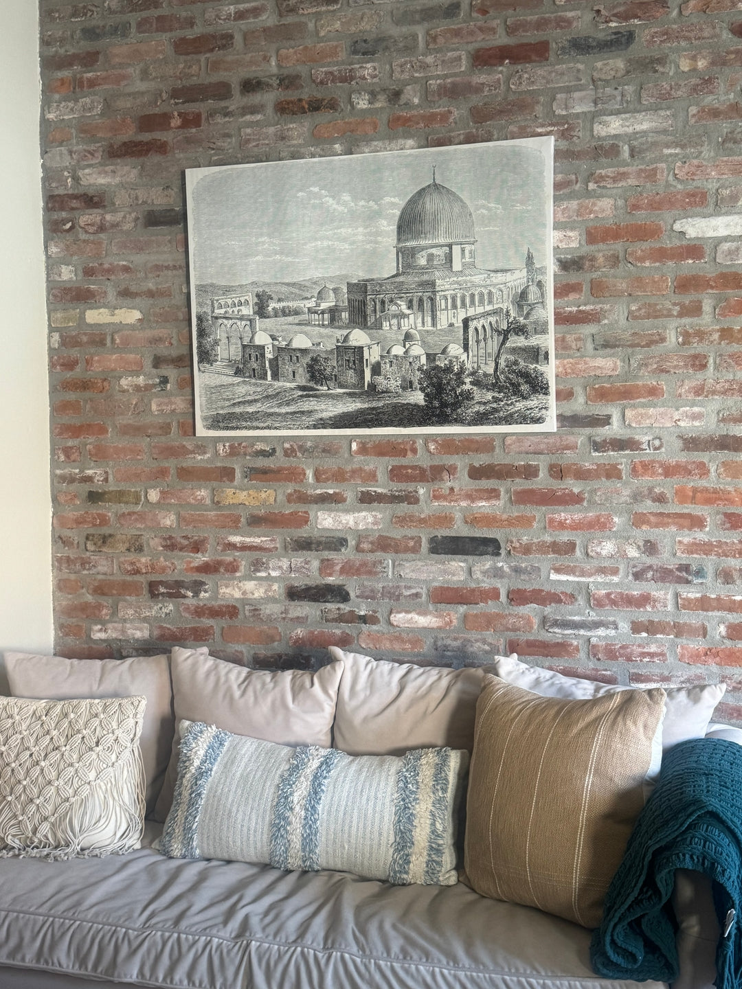 Art mural islamique sur toile - Masjid Al Aqsa, croquis historique du Dôme du Rocher