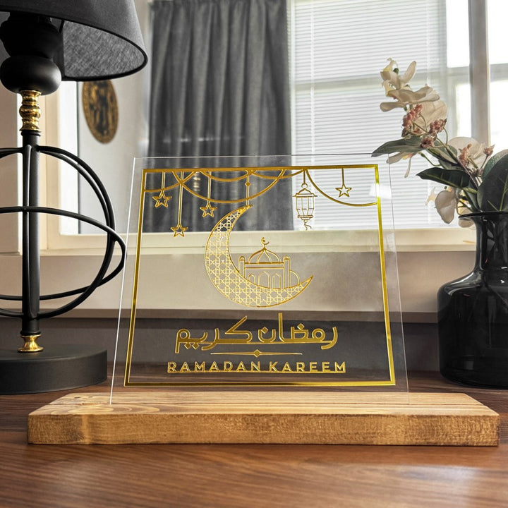 handmade-ramadan-decor-wooden-based-latin-arabic-transparent-square-plexiglass-islamicwallartstore