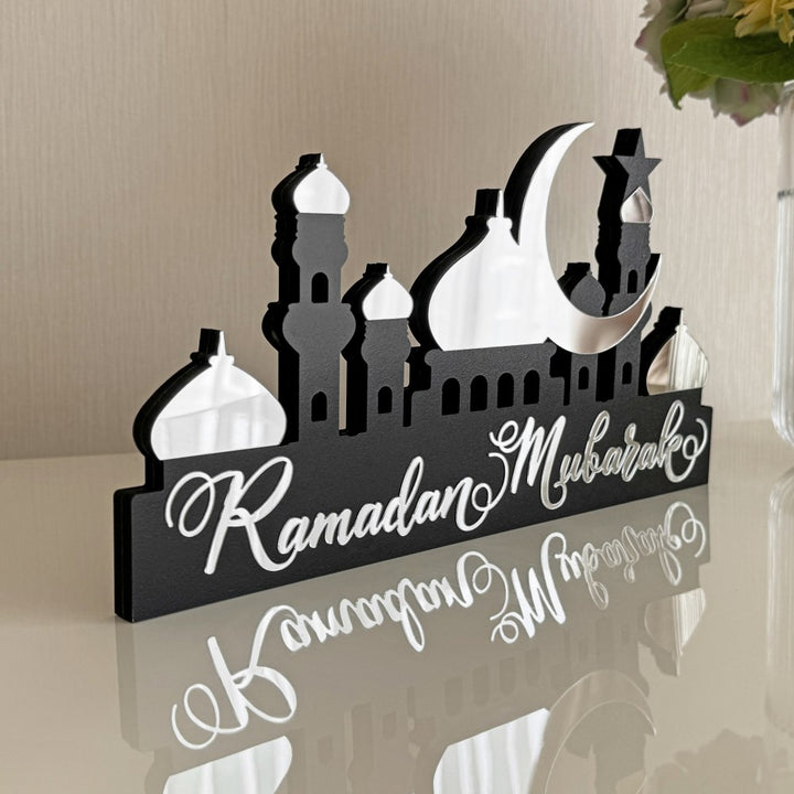 special-ramadan-decor-islamic-tabletop-ramadan-mubarak-written-silver-colored-unique-gift-islamicwallartstore