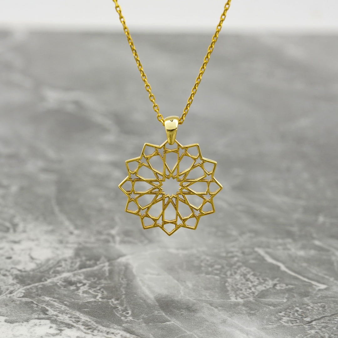 muslim-gift-islamic-geometric-pattern-18k-gold-pendant-islamic-necklace-925-sterling-silver-islamicwallartstore