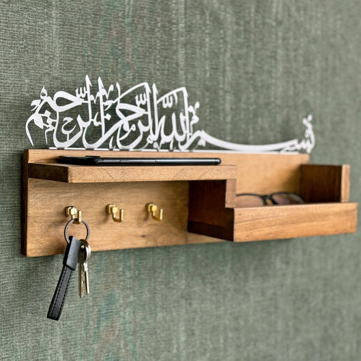 wooden-key-holder-bismillah-arabic-calligraphy-muslim-home-decor-chic-wood-wall-art-islamicwallartstore