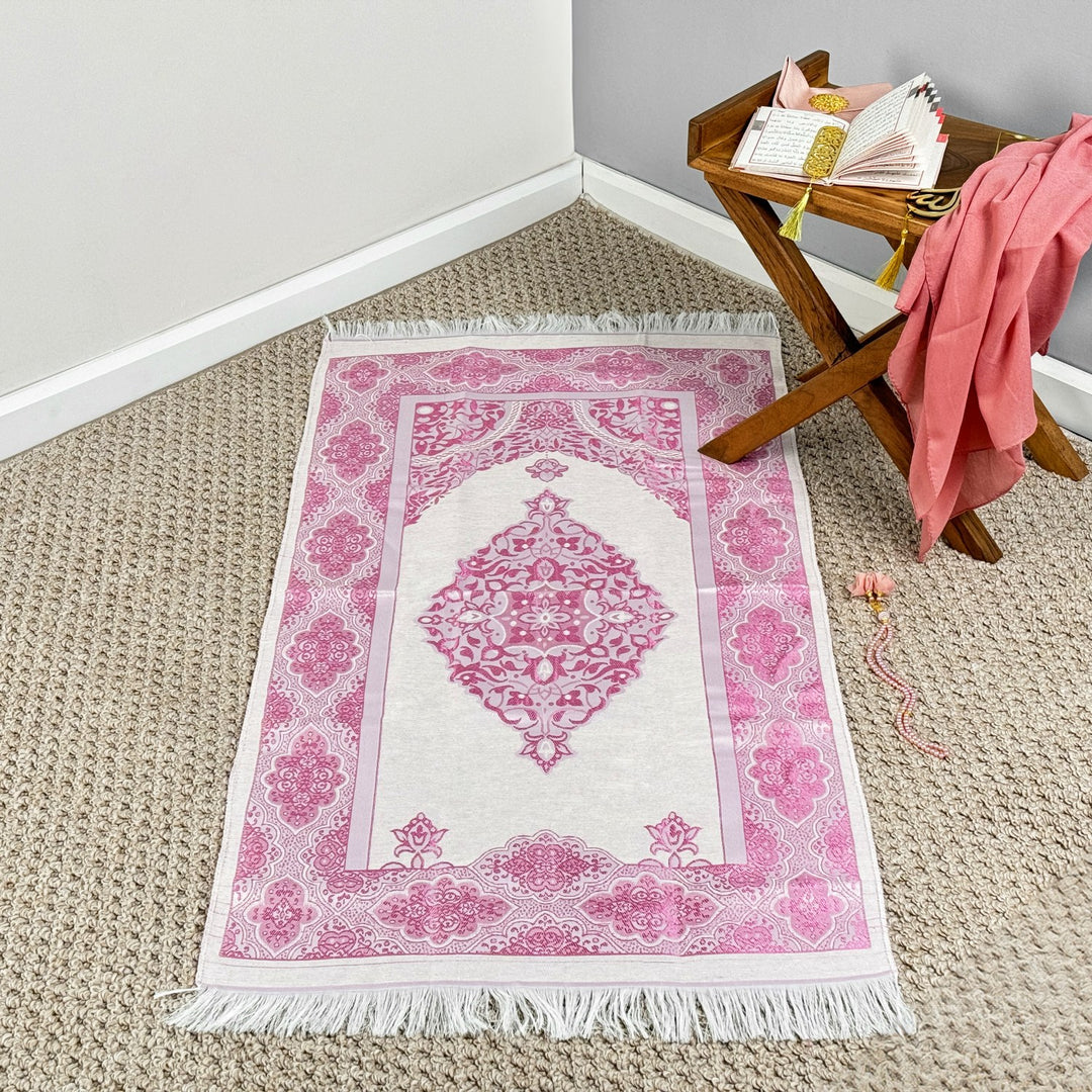 durable-rose-colored-travel-prayer-mat-ideal-for-muslims-sejadah-prayer-rug-with-accessories-set-islamicwallartstore