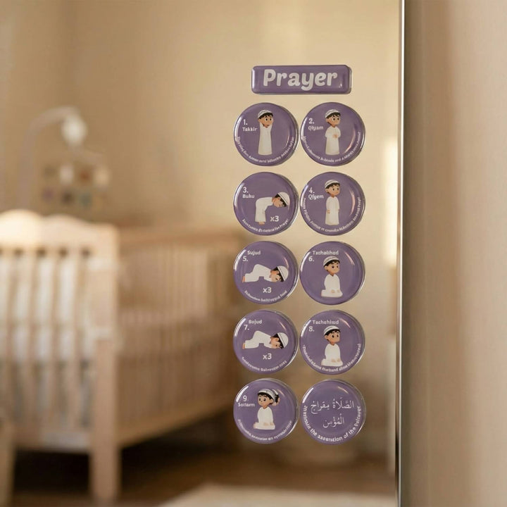 Wudu & Salah Visual Guide – 3D Resin Sticker for Kids