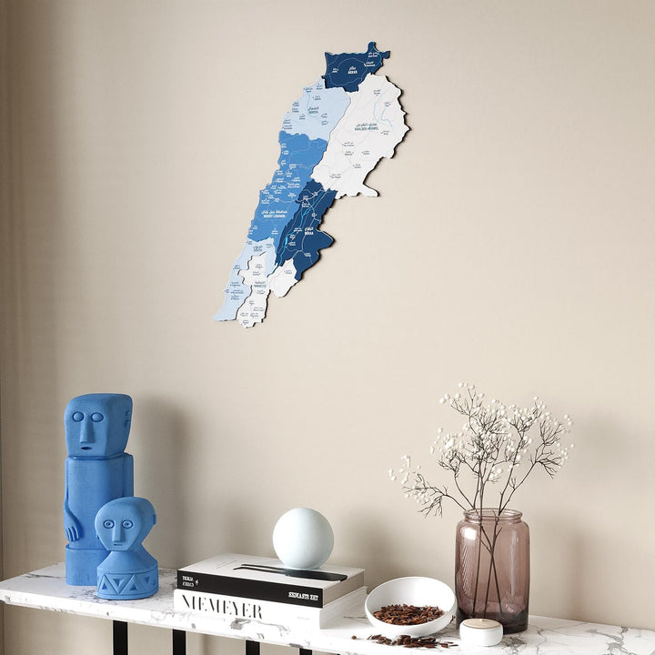 Colorful Lebanon Wooden Wall Map 3D Heritage Decor