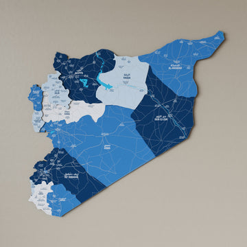 Syrian Wooden Wall Map 3D Wood Art Decor