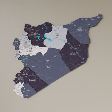 Syrian Wooden Wall Map 3D Wood Art Decor