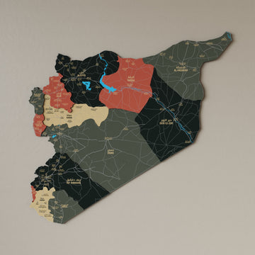 Syrian Wooden Wall Map 3D Wood Art Decor