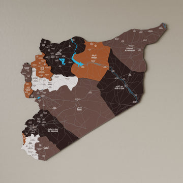 Syrian Wooden Wall Map 3D Wood Art Decor