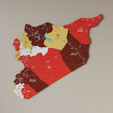 Syrian Wooden Wall Map 3D Wood Art Decor