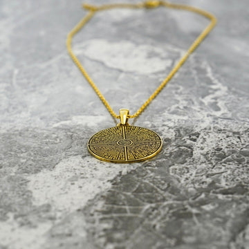 4 Qul Kufic Muslim Jewelry - 18K Gold Plated Silver Islamic Pendant - Islamic Wall Art Store