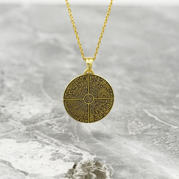 4 Qul Kufic Muslim Jewelry - 18K Gold Plated Silver Islamic Pendant - Islamic Wall Art Store
