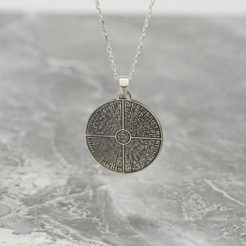 4 Qul Kufic Muslim Jewelry - 18K Gold Plated Silver Islamic Pendant - Islamic Wall Art Store