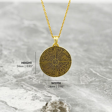4 Qul Kufic Muslim Jewelry - 18K Gold Plated Silver Islamic Pendant - Islamic Wall Art Store