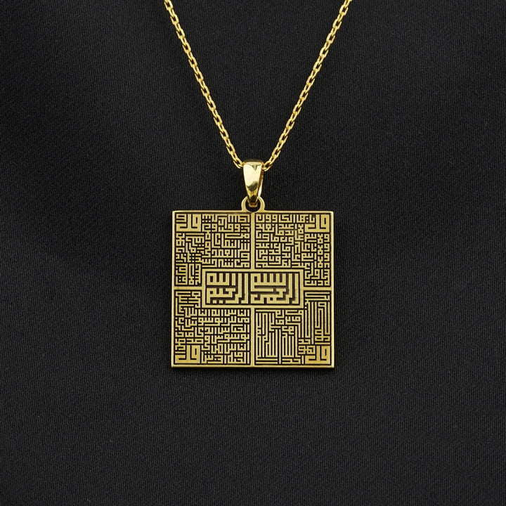 4-qul-kufic-square-muslim-jewelry-18k-gold-plated-silver-pendant-modern-islamic-jewelry-unique-gift-idea-islamicwallartstore