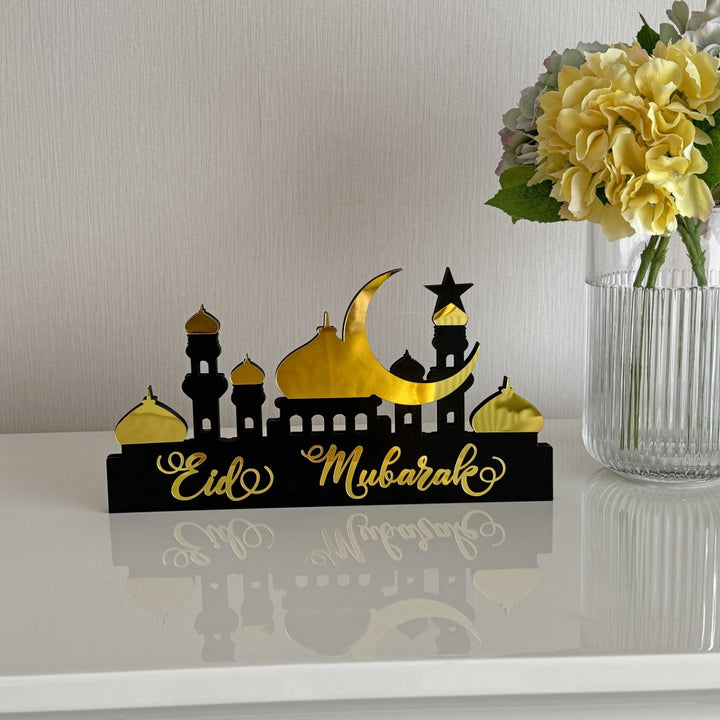 eid-mubarak-gold-colored-islamic-tabletop-decor-handmade-wood-acrylic-art-for-ramadan-islamicwallartstore