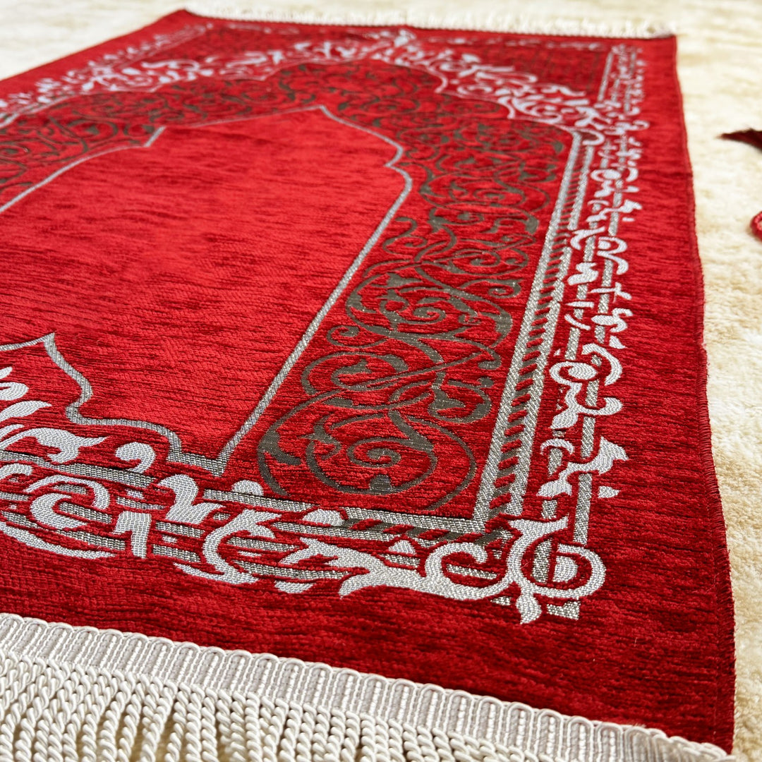 compact-red-colored-travel-prayer-mat-islamic-gifts-sejadah-prayer-rug-beads-set-islamicwallartstore