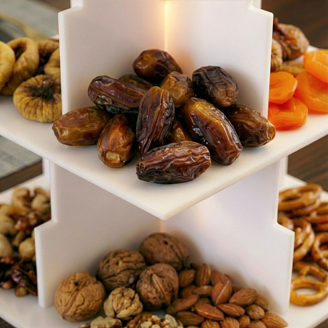 Ramadan Serving Stand – 3-Tier Acrylic Mosque Shaped Dessert & Date Holder