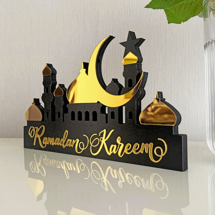 unique-ramadan-kareem-tabletop-islamic-art-gold-colored-wood-acrylic-eid-decoration-islamicwallartstore
