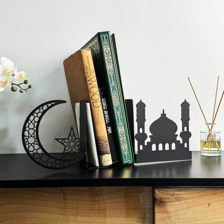 mosque-crescent-bookend-metal-islamic-decor-unique-home-accessory-islamicwallartstore