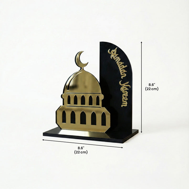 Ramadan Kareem Mosque Tabletop – Elegant Acrylic Centerpiece with 3D Dome Design
