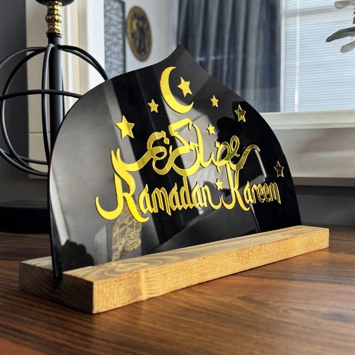 unique-ramadan-decor-wooden-based-tabletop-black-plexiglass-latin-arabic-kareem-islamicwallartstore