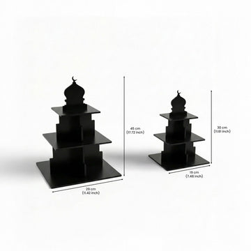 Ramadan-Etagere – Dessert- & Dattelhalter aus Acryl mit 3 Etagen in Moscheeform