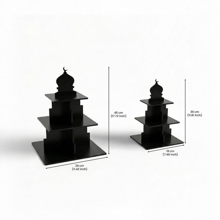 Ramadan Serving Stand – 3-Tier Acrylic Mosque Shaped Dessert & Date Holder