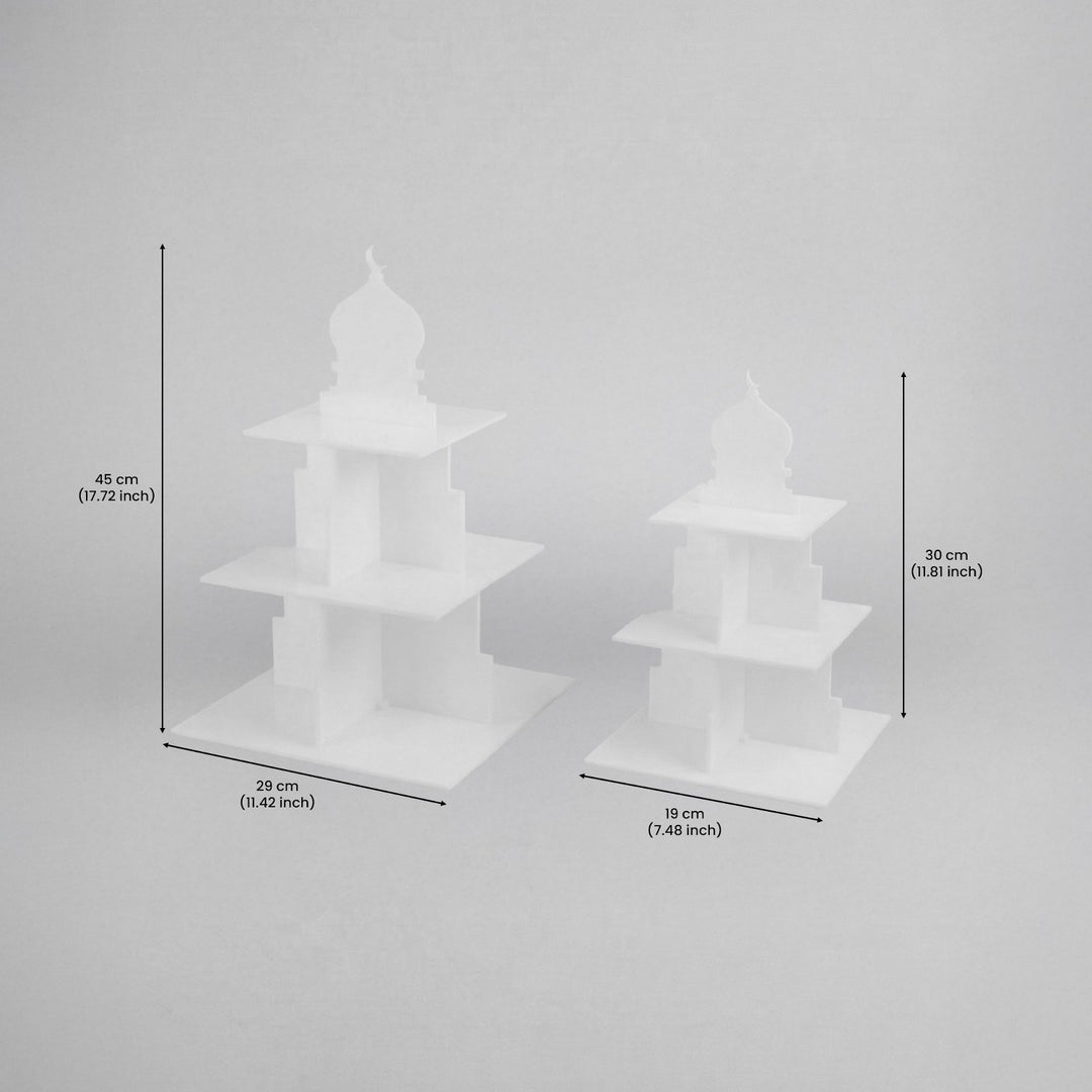 Ramadan Serving Stand – 3-Tier Acrylic Mosque Shaped Dessert & Date Holder