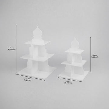 Ramadan-Etagere – Dessert- & Dattelhalter aus Acryl mit 3 Etagen in Moscheeform