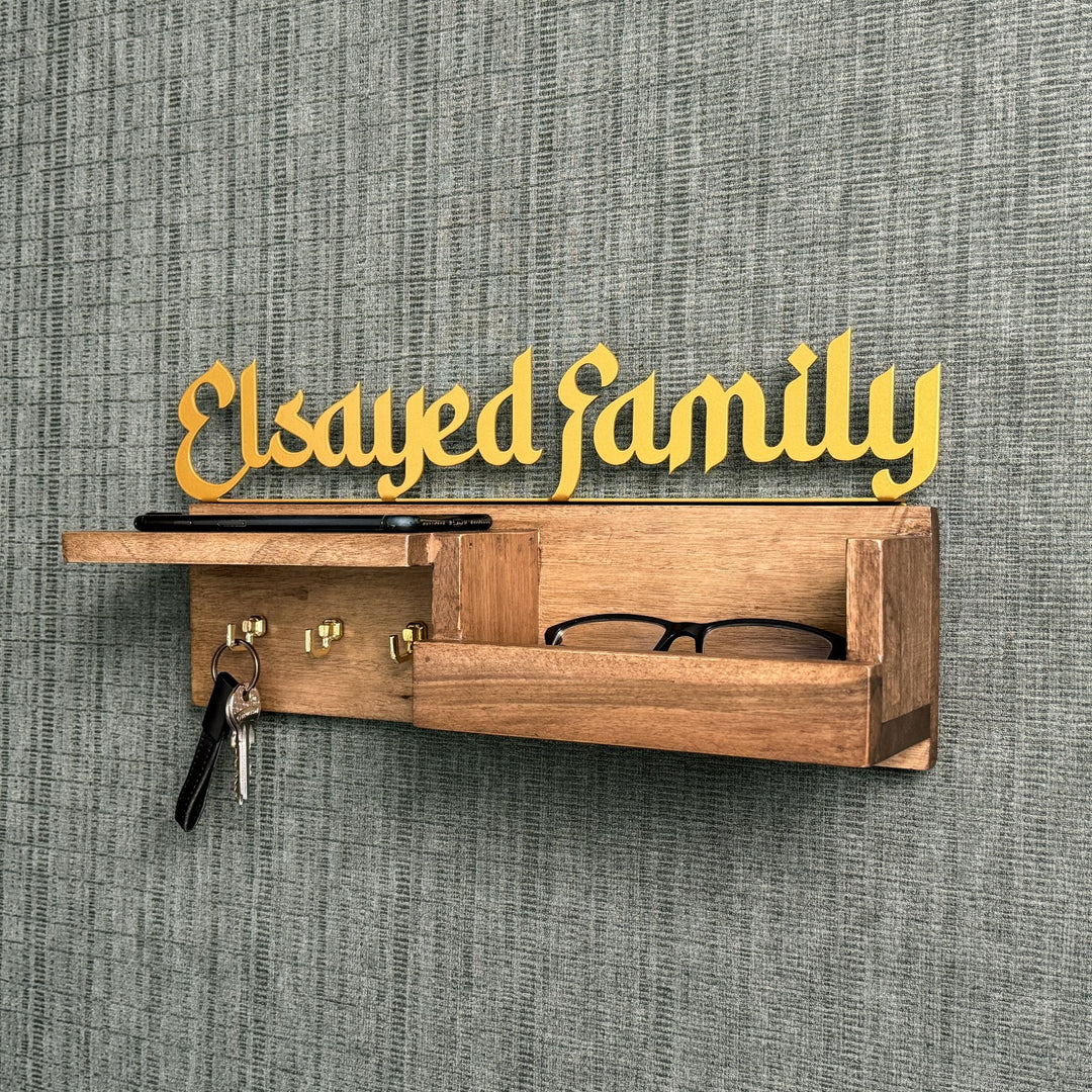 wood-key-holder-personalized-family-sign-wall-art-home-decor-wood-key-holder-muslim-home-decor-islamicwallartstore