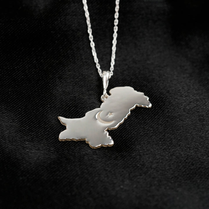 925 silver Pakistan map pendant