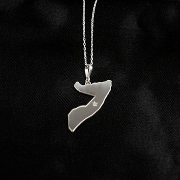925 silver Somalia map pendant