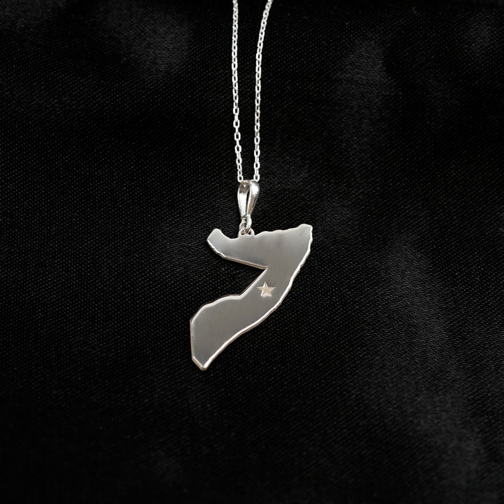 925 silver Somalia map pendant